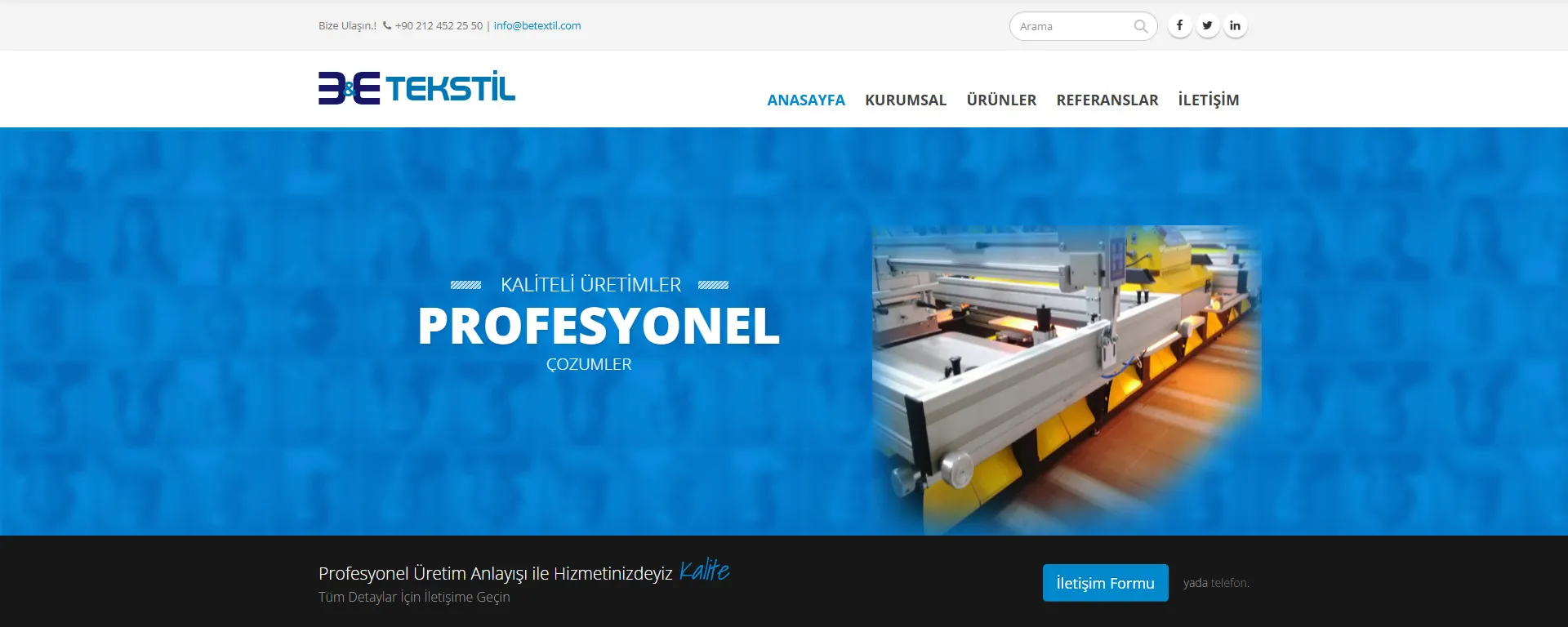 BE Tekstil Web Projesi