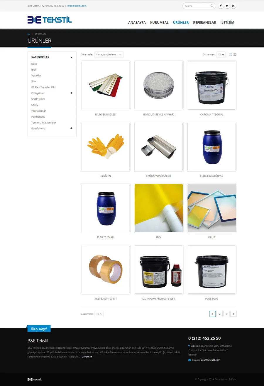 BE Tekstil Web Projesi