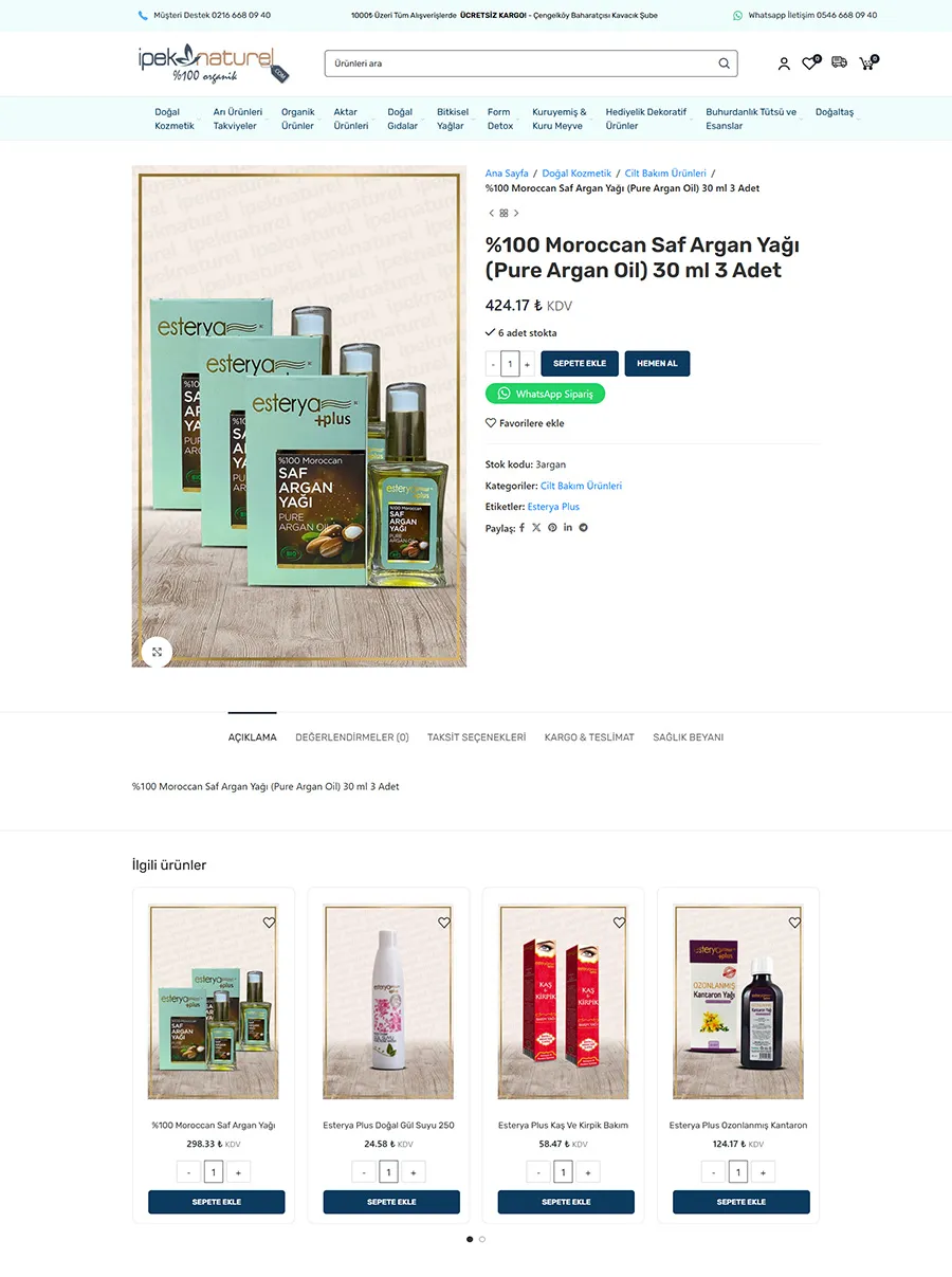 İpek Naturel E-Ticaret Projesi