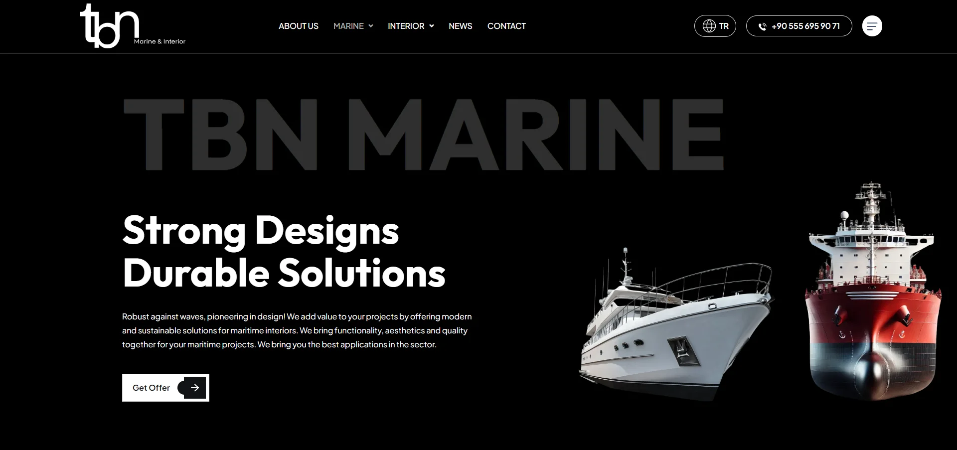 TBN Marine Interior Web Projesi