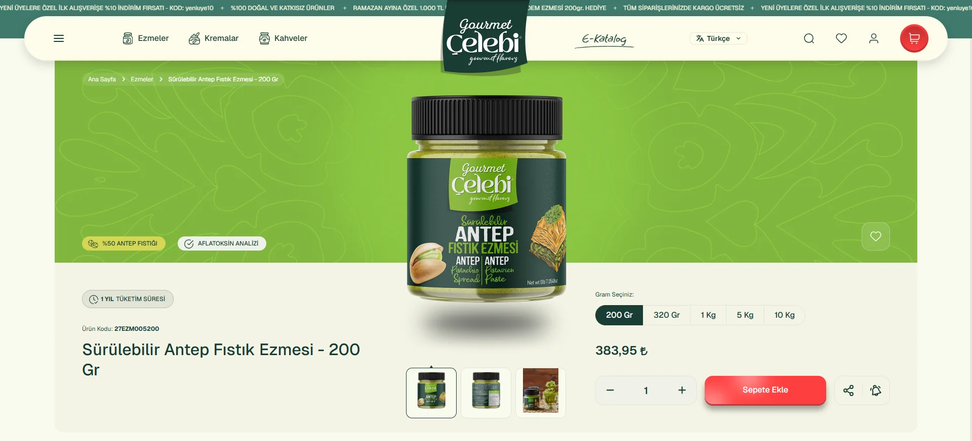 Gourmet Çelebi E-Ticaret Projesi 