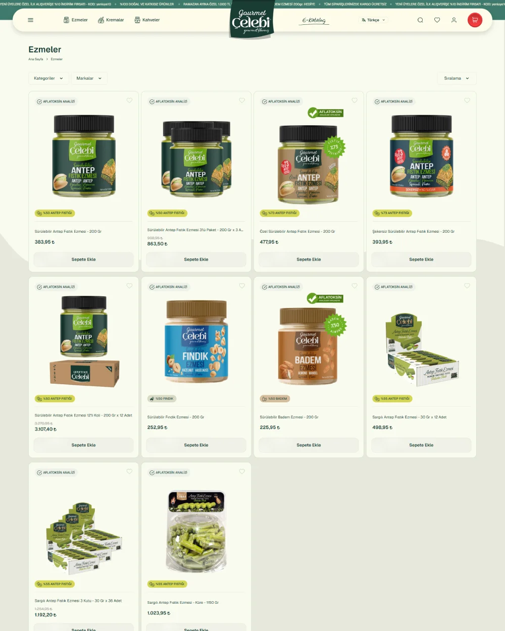 Gourmet Çelebi E-Ticaret Projesi 