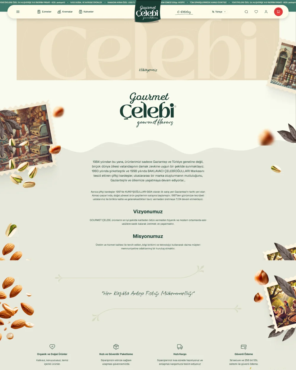 Gourmet Çelebi E-Ticaret Projesi 