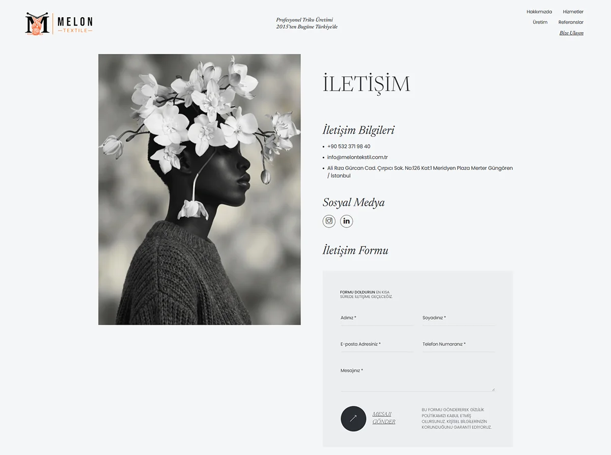 Melon Tekstil Web Sitesi Projesi