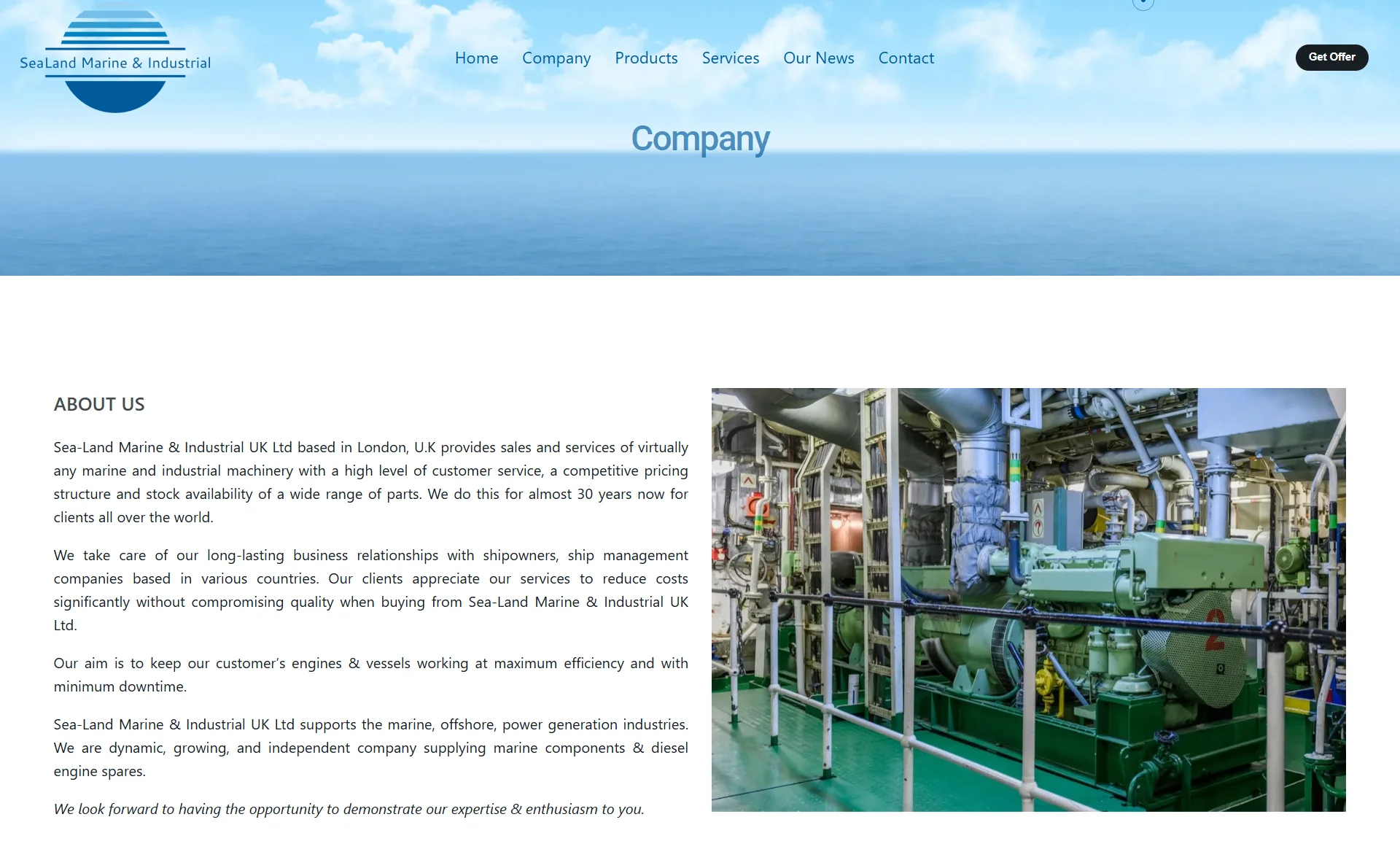 Sea Land Marine Web Sitesi Projesi