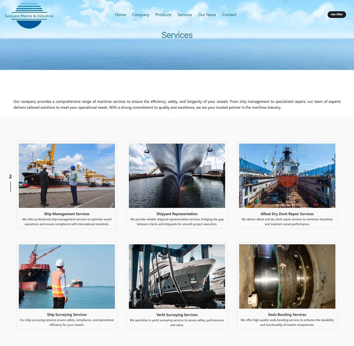 Sea Land Marine Web Sitesi Projesi
